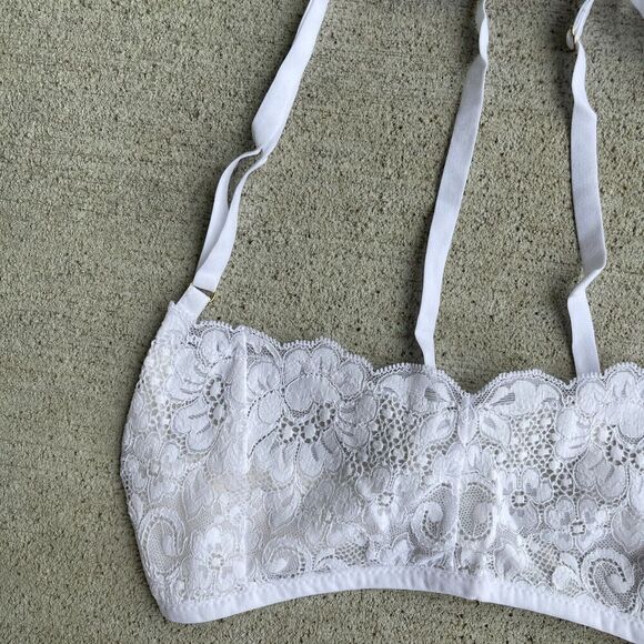 HAH by‎ Free People Demi Bra Size Medium Blanc Floral Lace Convertible Strap NEW - Picture 3 of 8
